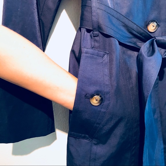 NEW: London Fog Navy Blue Double Lapel Raincoat - Picture 4 of 8
